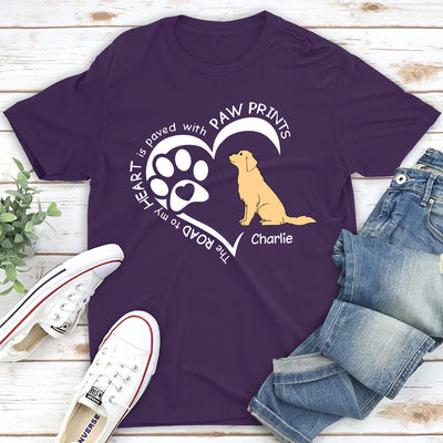 Heart With Paw Prints - Personalized Custom Unisex T-shirt
