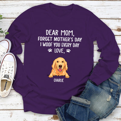 I Woof You Dog Mom - Personalized Custom Long Sleeve T-shirt