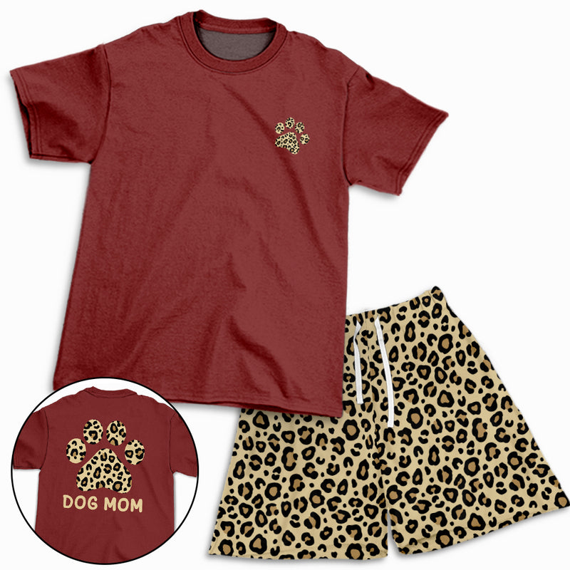 Leopard Dog Paw - Short Pajama Set
