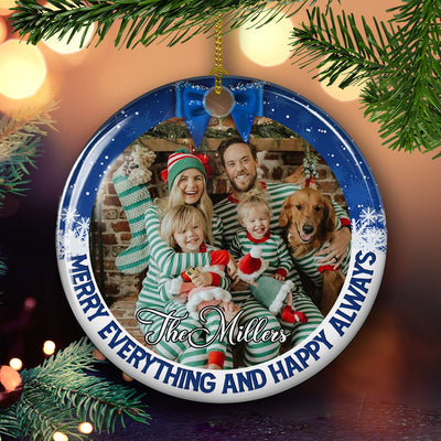 Christmas Is Coming - Personalized Custom Circle Ceramic Ornament