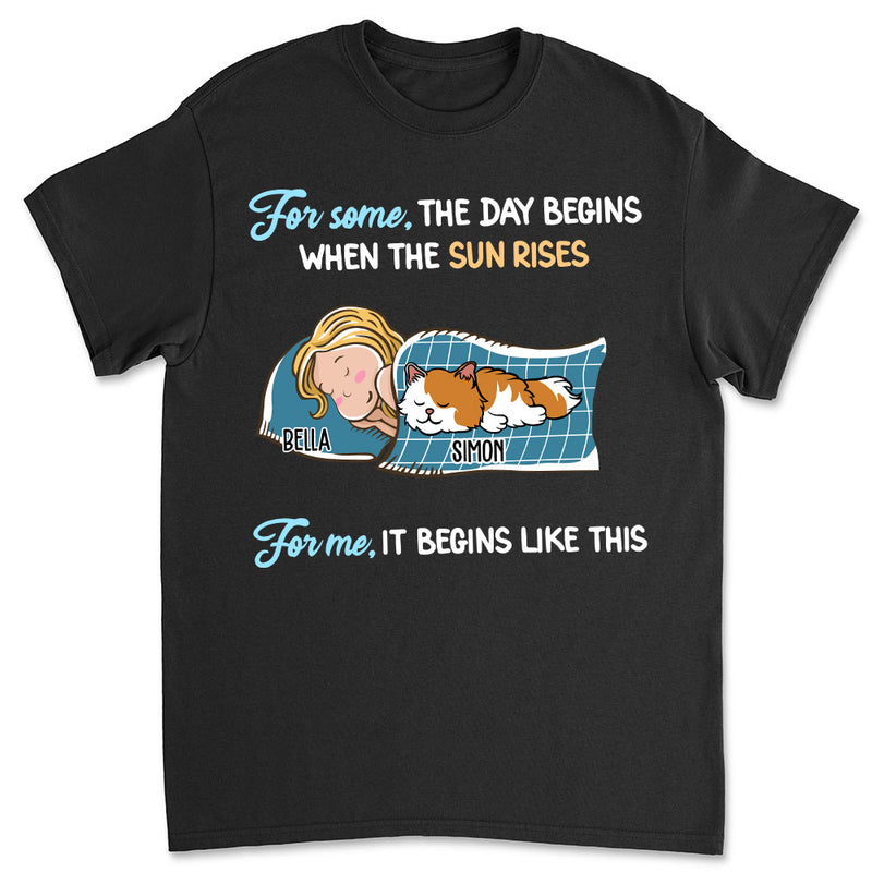 How My Day Begins - Personalized Custom Unisex T-shirt