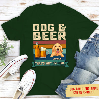 Dog And Beer - Personalized Custom Unisex T-shirt