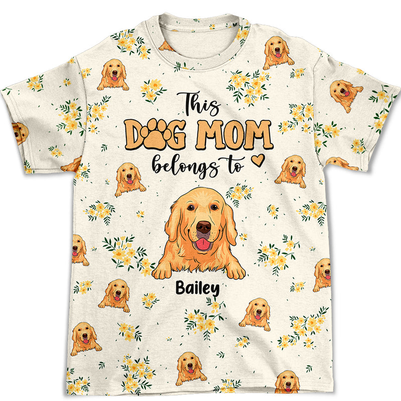 Dog And Flower Seamless - Personalized Custom All-over-print T-shirt