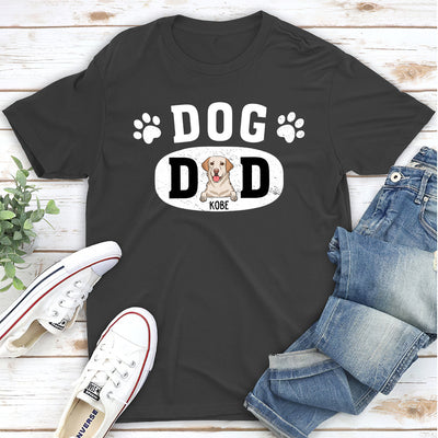 Dog Dad Peeking - Personalized Custom Unisex T-shirt