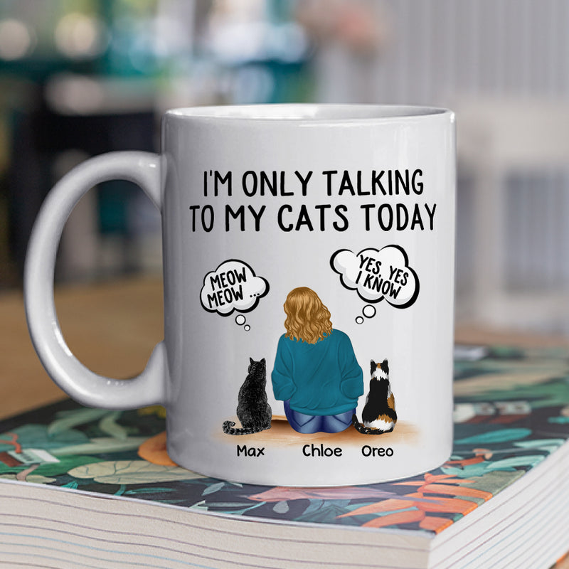 Talking To Cats - Personalized Custom Coffee Mug