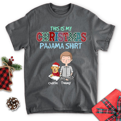 Christmas Pajama Shirt (Dark Ver.) - Personalized Custom Unisex T-shirt