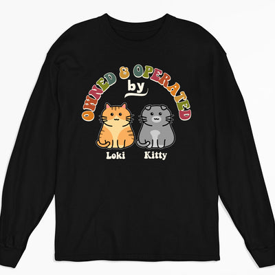 Owned By Cat - Personalized Custom Long Sleeve T-shirt