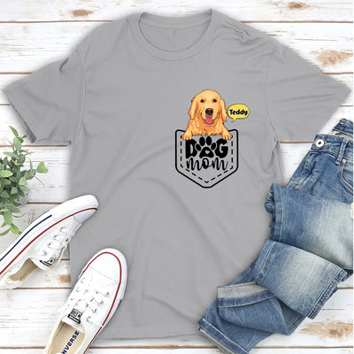 Dog Mom Pocket - Personalized Custom Unisex T-shirt