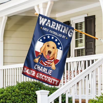 Warning Area Patrolled By Dogs - Personalized Custom Garden Flag
