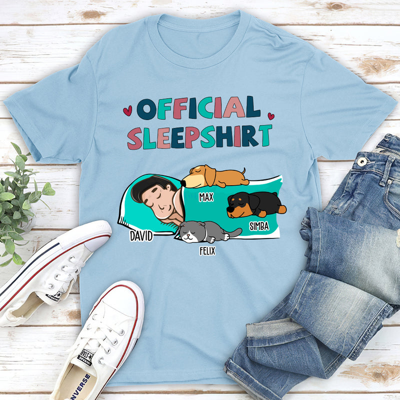 Sleeping Pet Sleepshirt - Personalized Custom Unisex T-shirt