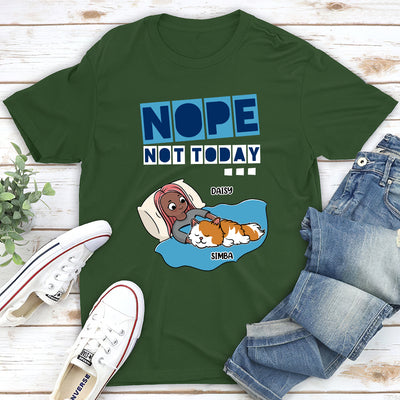 Nope Not Today Sleeping Cat - Personalized Custom Unisex T-shirt