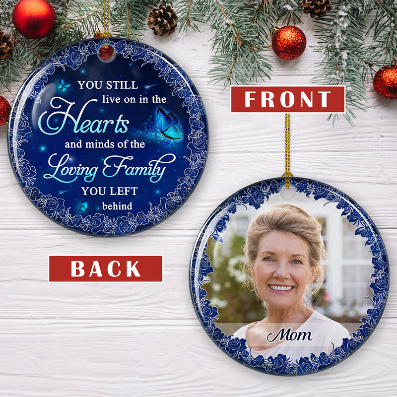 Minds And Hearts - Personalized Custom Circle Ceramic Christmas Ornament