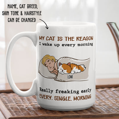 My Cat Is The Reason - Personalized Custom White Coffee Mug
