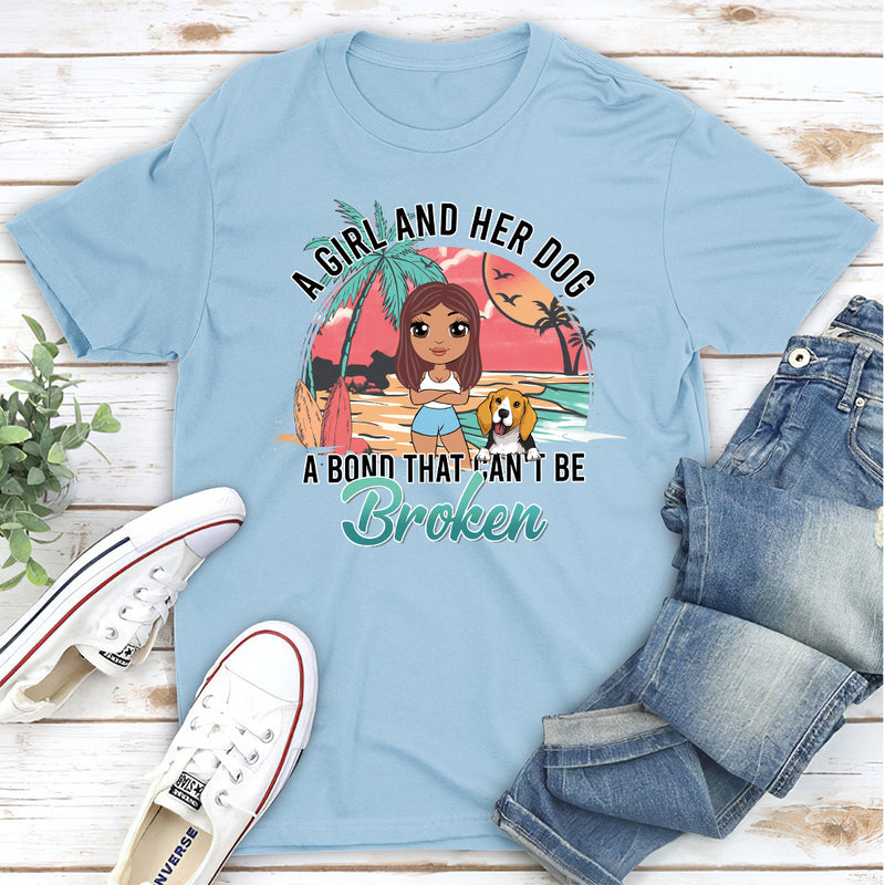 Girl And Dog 2 - Personalized Custom Unisex T-shirt