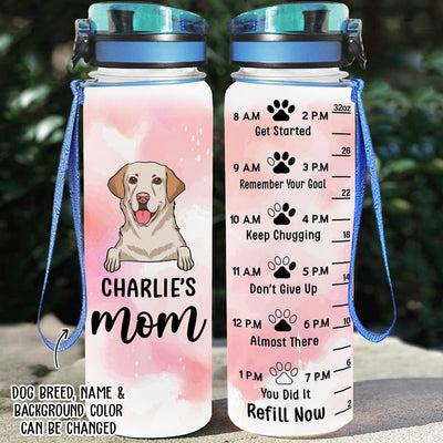 Dog Mom - Personalized Custom Water Tracker Bottle