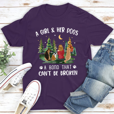 A Girl And Her Dog - Personalized Custom Unisex T-shirt