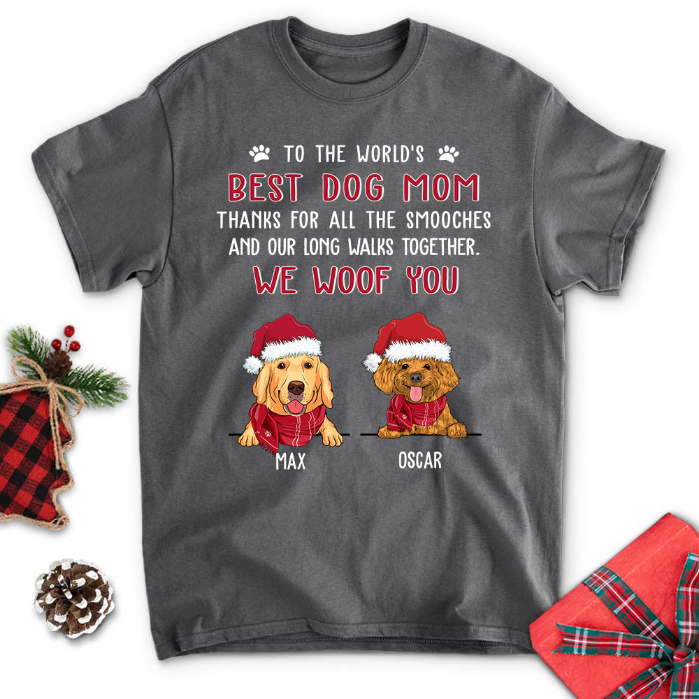 Smooches Christmas Dog Personalized Custom Pet Lover Unisex T-shirt