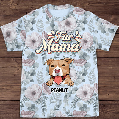 Fur Mama Flower - Personalized Custom All-over-print T-shirt