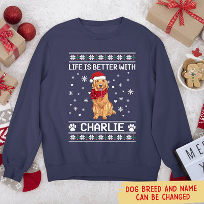 Better With Dog Christmas - Personalized Custom Sweatshirt