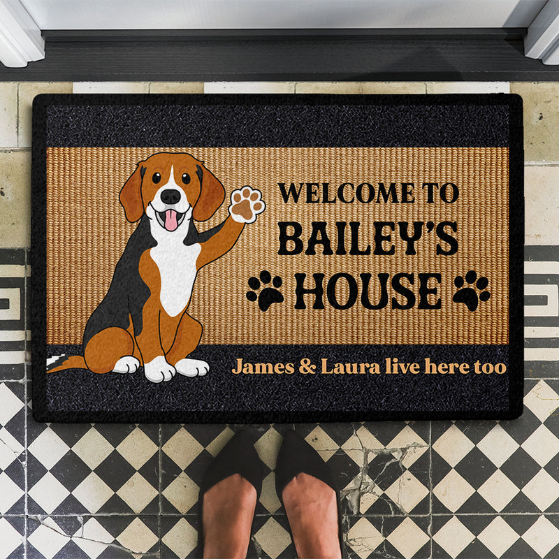 Happy Dog Welcome - Personalized Custom Doormat