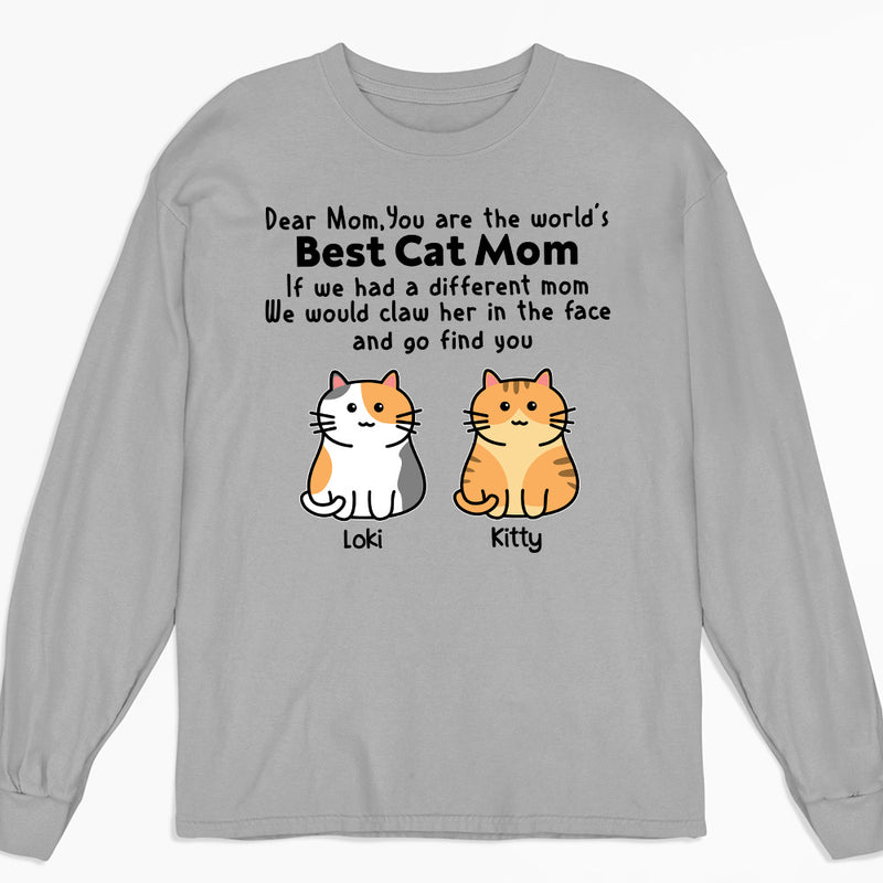 Cat Clawing You - Personalized Custom Long Sleeve T-shirt