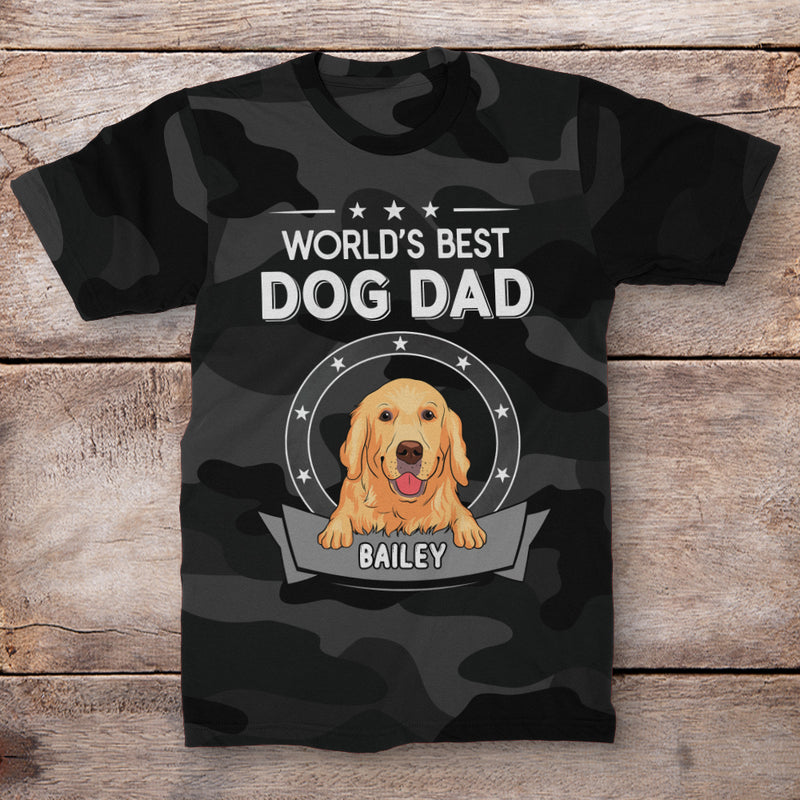 Best Dog Dad Camo - Personalized Custom All-over-print T-shirt