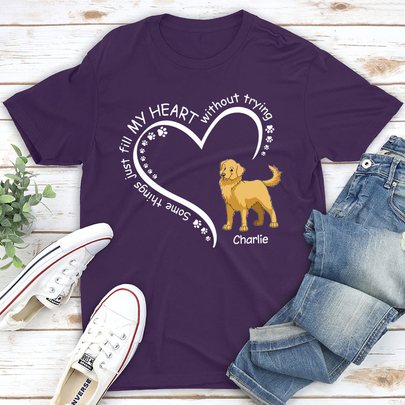 Dogs Fill My Heart - Personalized Custom Unisex T-shirt