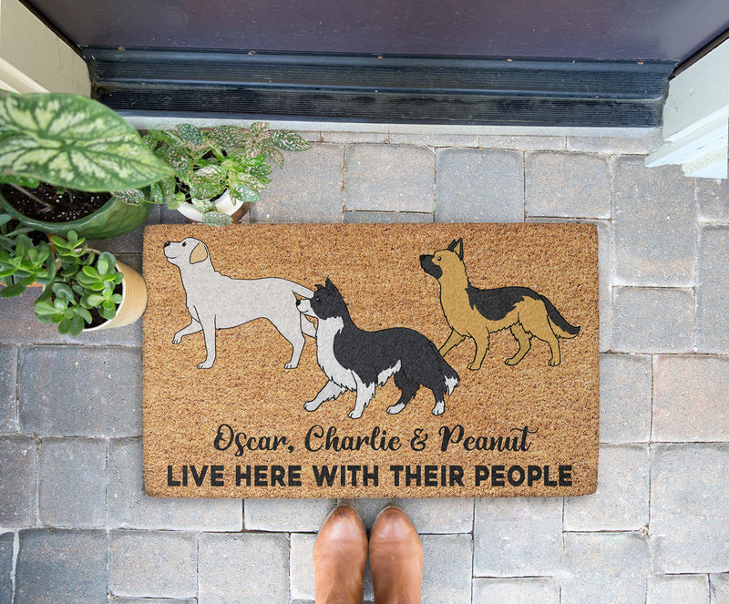 Dog Lives Here - Personalized Custom Doormat