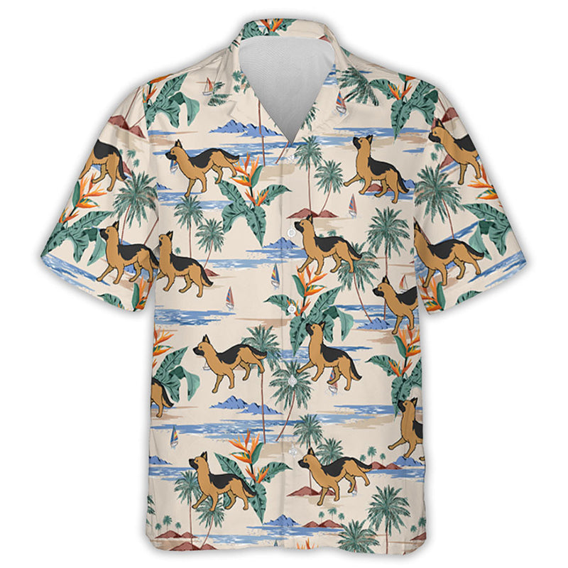 Pattern Walking Dog - Personalized Custom Hawaiian Shirt