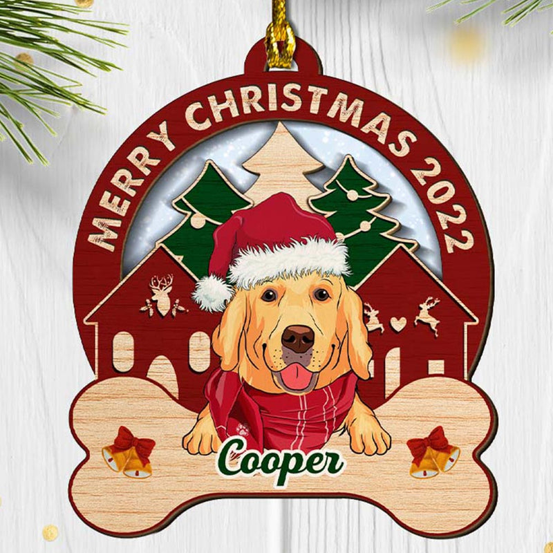 Dog Snow House - Personalized Custom 2-layered Wood Ornament