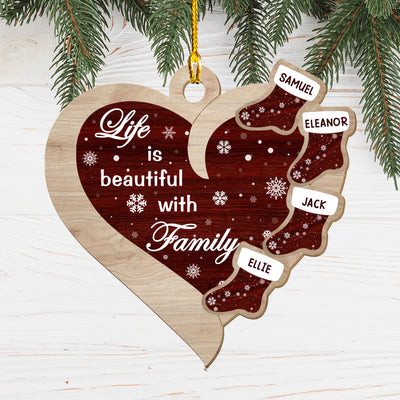 A Beautiful Life - Personalized Custom 1-layered Wood Ornament