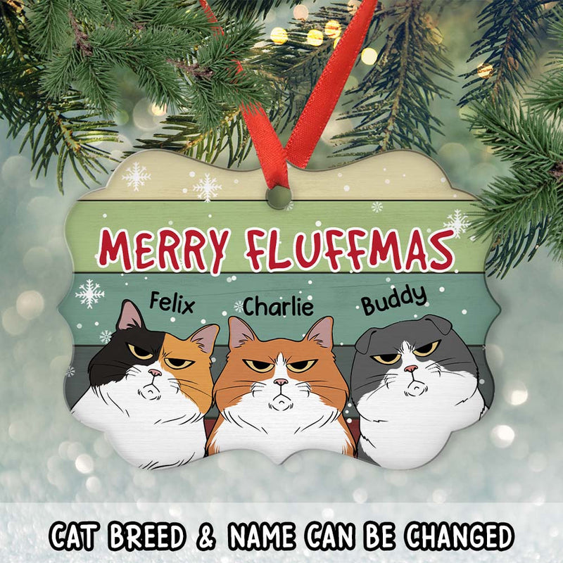 Merry Fluffmas - Personalized Custom Aluminum Ornament