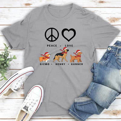 Peace Love Christmas Pattern - Personalized Custom Unisex T-shirt