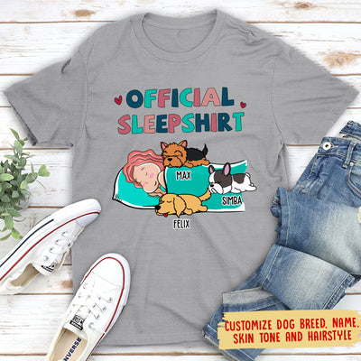 Sleeping Dog Sleepshirt - Personalized Custom Unisex T-shirt