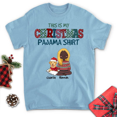 Pet Christmas Pajama Shirt - Personalized Custom Unisex T-shirt