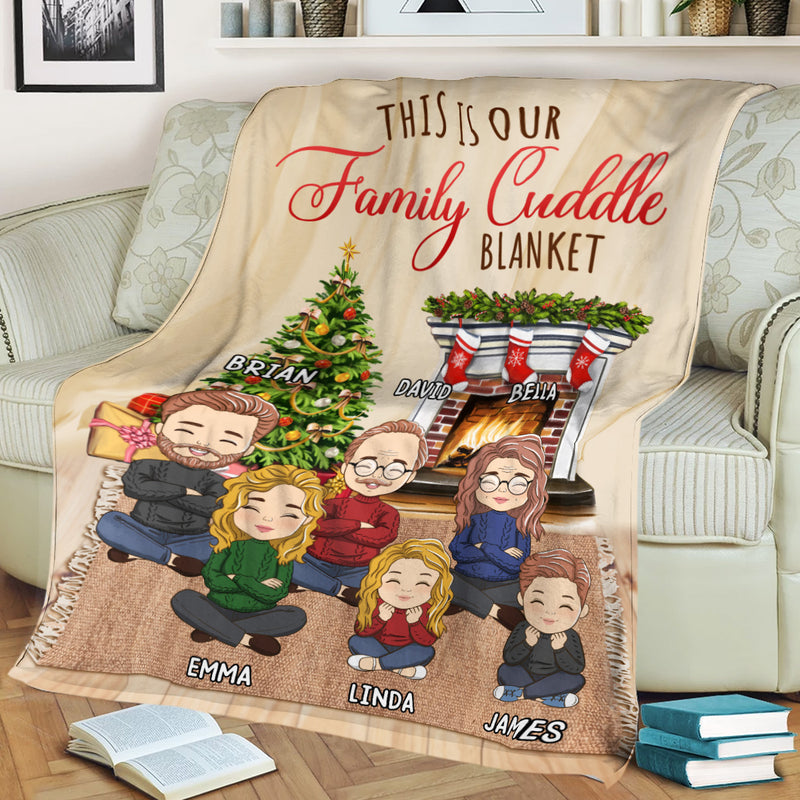 Family Cuddle Blanket - Personalized Custom Fleece Blanket