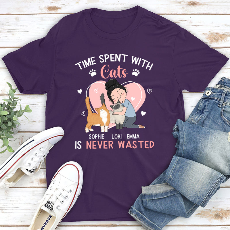 Spent Cat Time - Personalized Custom Unisex T-shirt