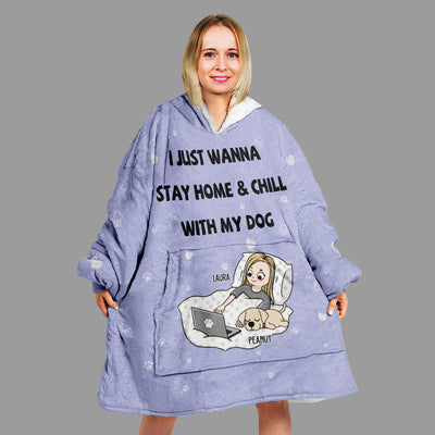 Stay Home And Chill - Personalized Custom Blanket Hoodie