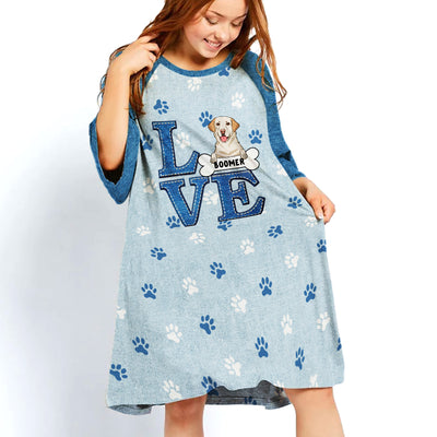Dog Mom Jeans - Personalized Custom 3/4 Sleeve Dress