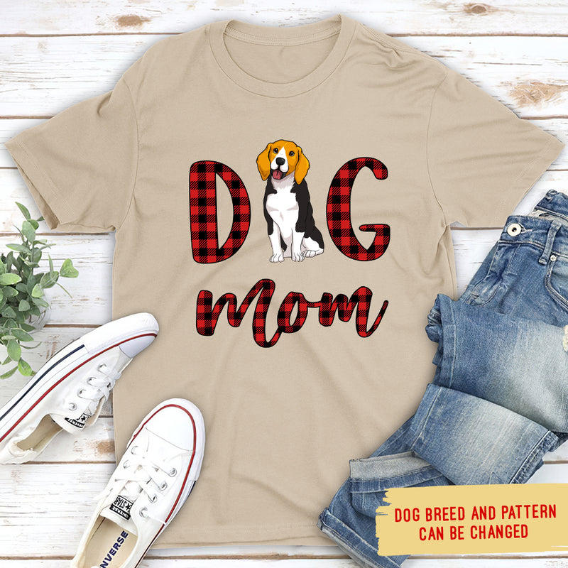 Dog Mom Pattern - Personalized Custom Unisex T-shirt