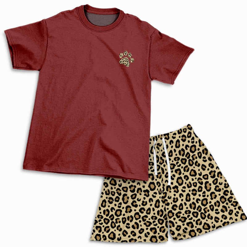Leopard Dog Paw - Short Pajama Set