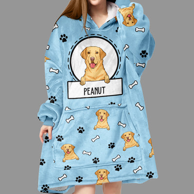 Dog Paw 1 - Personalized Custom Blanket Hoodie