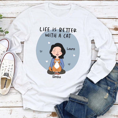 Life Is Better Cartoon - Personalized Custom Long Sleeve T-shirt