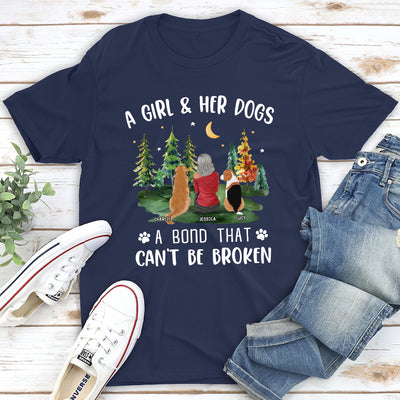 A Girl And Her Dog - Personalized Custom Unisex T-shirt
