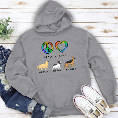 Peace Love Dog Pattern – Personalized Custom Hoodie