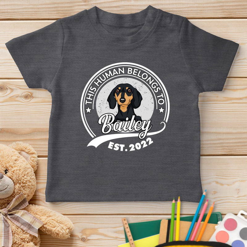 Human Belongs To Dog Version 2 - Personalized Custom Youth T-shirt