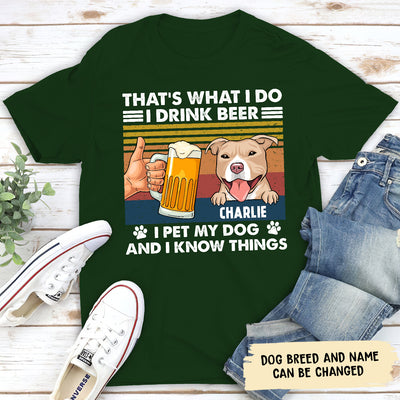 Drink Beer And Pet Dog 1 - Personalized Custom Unisex T-shirt
