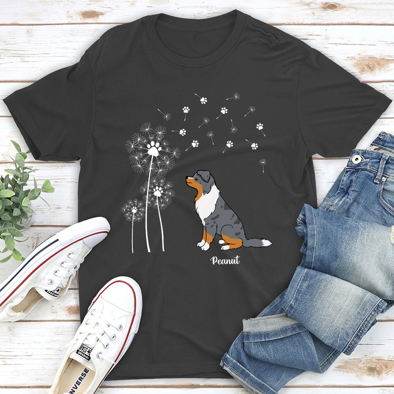 Dog And Dandelion - Personalized Custom Unisex T-shirt