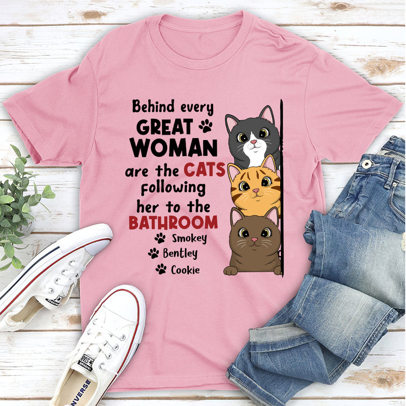 Behind Every Great Woman - Personalized Custom Unisex T-shirt