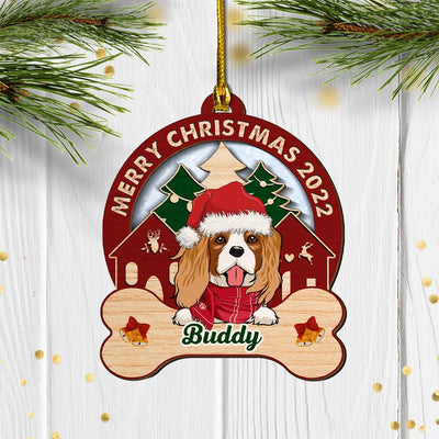 Dog Snow House - Personalized Custom 2-layered Wood Ornament
